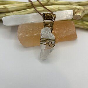 Natural Medium Optical Lemurian Quartz Pendant (Reiki Infused)